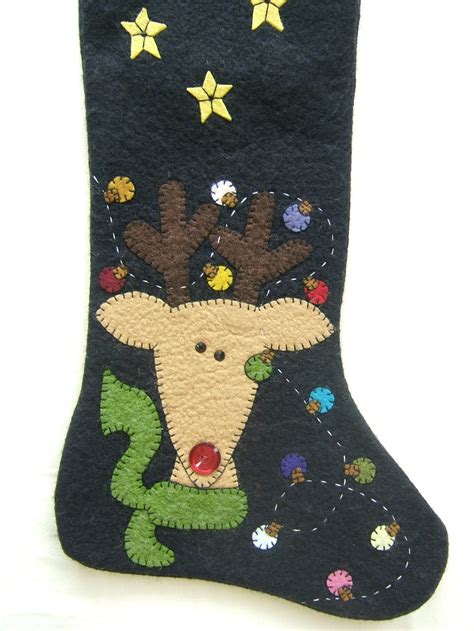 applique christmas stockings|More.